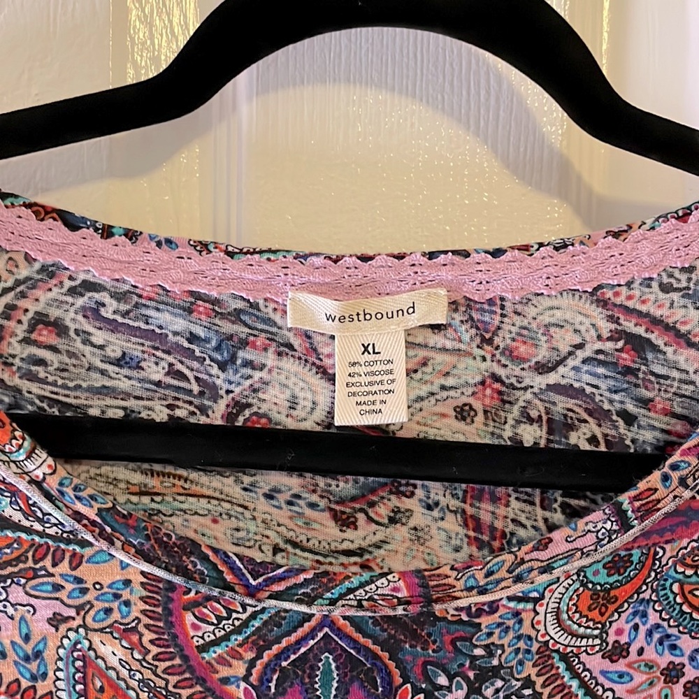 Westbound Paisley Pattern Top Size XL - Picture 2 of 5